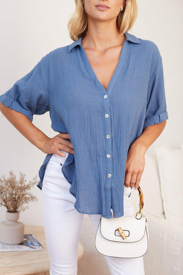 Soft Cotton Blue Shirt