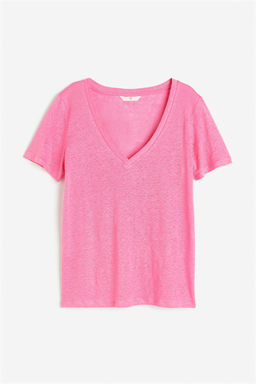 V-neck low-cut T-shirt