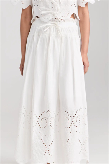 Eyelet Midi Skirt